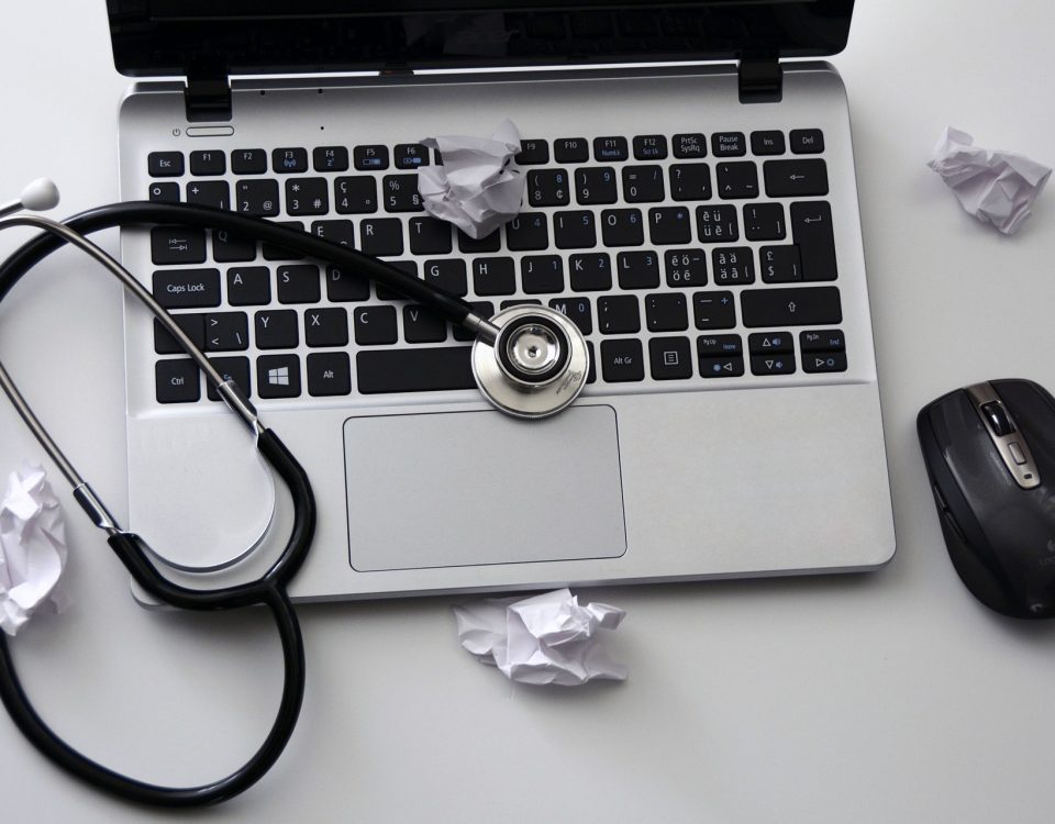 Laptop, Mouse, Stethoscope, Notebook, Keyboard